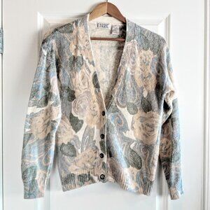 Vintage De Rotchild Silk Angora Lambswool Pastel Cardigan